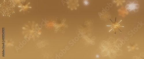 Golden Snowflakes Abstract Background photo