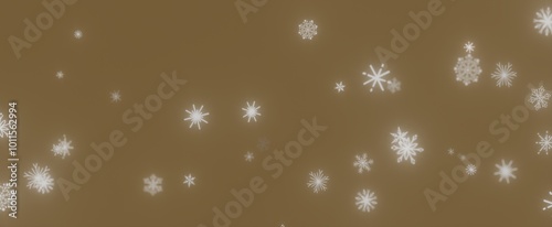 Falling Snowflakes on a Brown Background