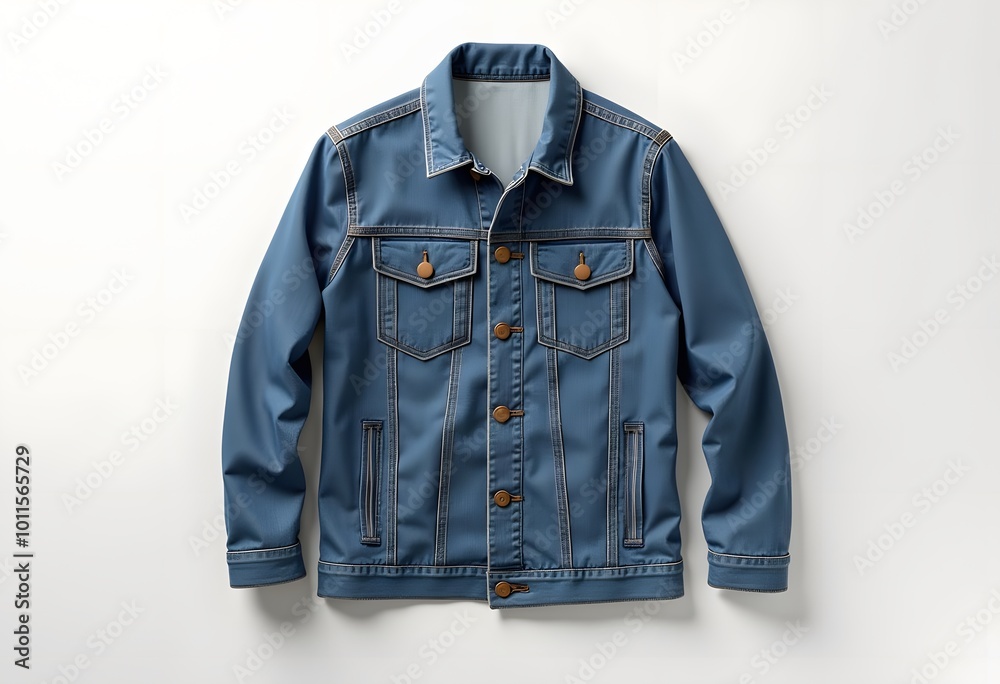 Naklejka premium Blue jeans jacket isolated on hanging