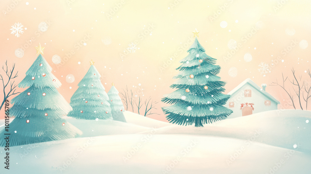 Wallpaper background of a house with Christmas tree Wallpaper background of a house with Christmas tree