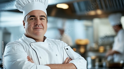 Confident Chef in a Restaurant Kitchen - Culinary Expertise