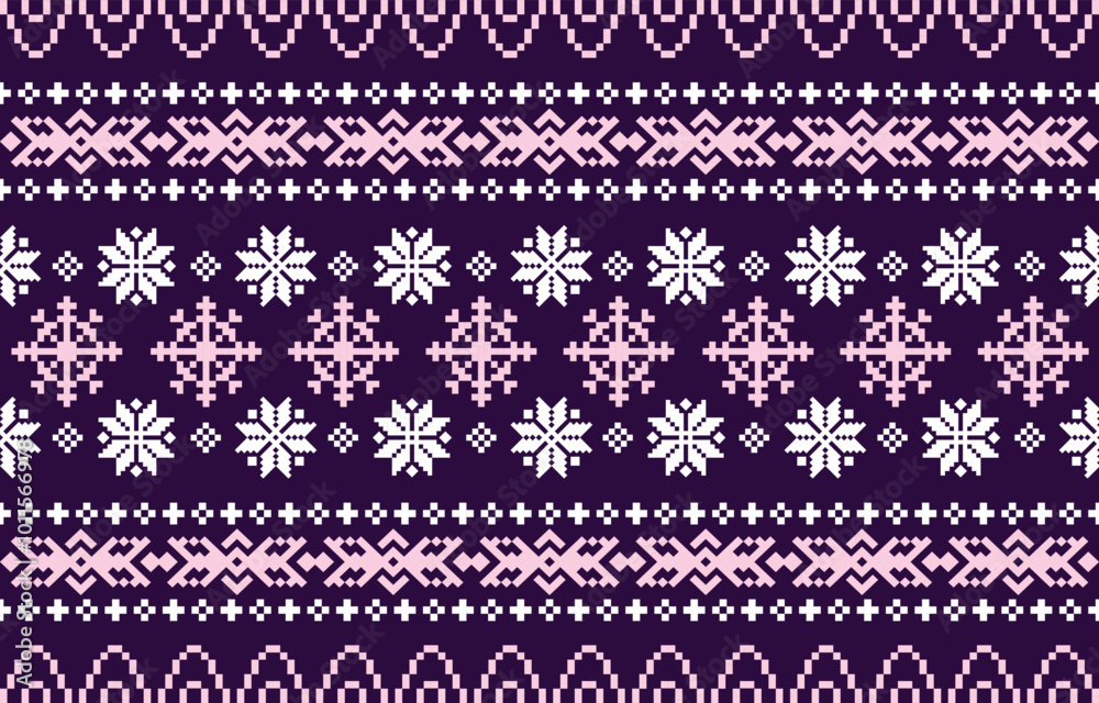 Christmas and New Year green and white seamless pattern, fairytale pixel pattern in white and green with Nordic snowflakes for winter hats, ugly sweaters, jumpers. wallpaper, paper or other design Christmas and New Year green and white seamless pattern, fairytale pixel pattern in white and green with Nordic snowflakes for winter hats, ugly sweaters, jumpers. wallpaper, paper or other design