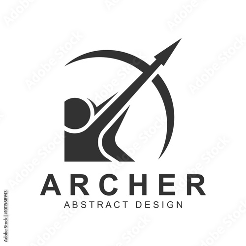 Archer Logo, Archery Arrow Vector, Elegant Simple Minimalist Design, stylish Archer Logo design, Icon Symbol Illustration Template