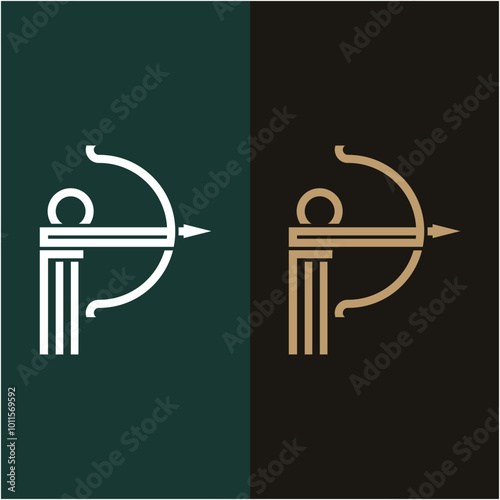 Archer Logo, Archery Arrow Vector, Elegant Simple Minimalist Design, stylish Archer Logo design, Icon Symbol Illustration Template
