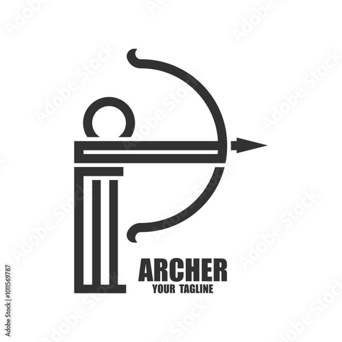 Archer Logo, Archery Arrow Vector, Elegant Simple Minimalist Design, stylish Archer Logo design, Icon Symbol Illustration Template