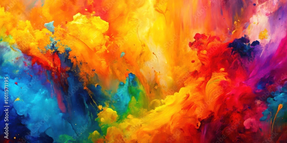Fototapeta premium Abstract Swirls of Vivid Hues and Vibrant Colors, Creating a Dynamic and Energetic Composition