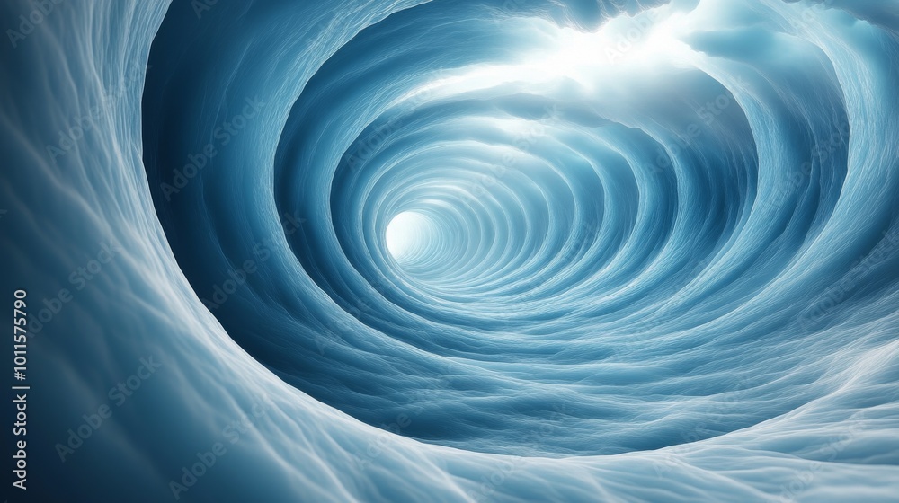 A Mesmerizing View of a Swirling Water Tunnel Under a Clear Sky in the Ocean's Depths A Mesmerizing View of a Swirling Water Tunnel Under a Clear Sky in the Ocean's Depths