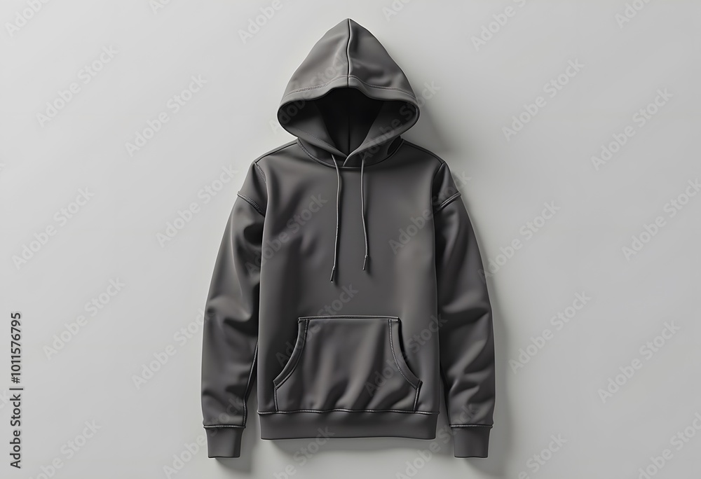 Naklejka premium Hoodie template. Hoodie sweatshirt long sleeve with clipping path, for design mockup for print. Hoody isolated on white background. 