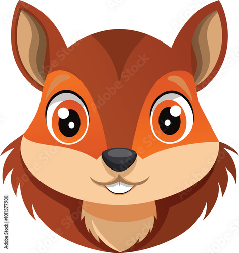 A squirrel head vector art colorful illustration design on a wildlife forest animal