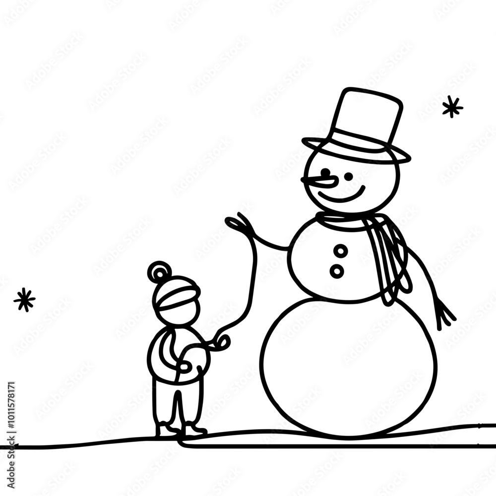 Snowman with a child, Christmas and winter holiday PNG for festive designs Snowman with a child, Christmas and winter holiday PNG for festive designs