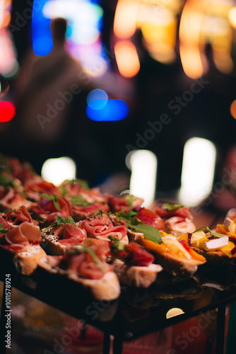 different food snacks and appetizers in casino