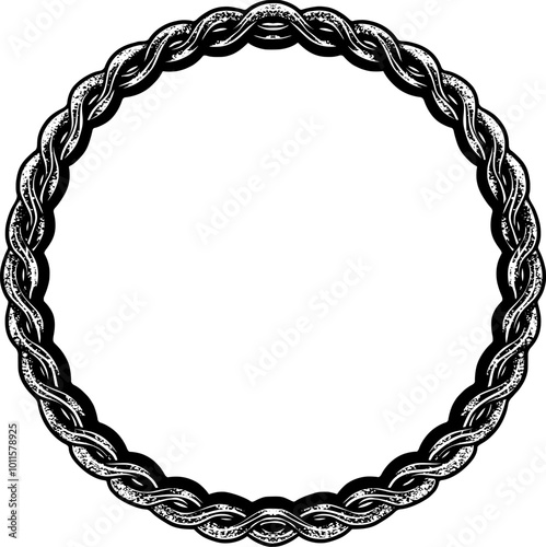 A bold vector illustration of a circular chain necklace, featuring thick, interlocking links for a sleek and powerful look. Ideal for logos, emblems, or t-shirt designs, this design embodies strength,