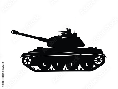 Veterans Day Tank Silhouette Vector - Military Art Design.