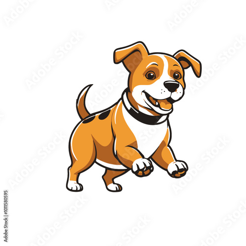 Playful Dog with Soccer Ball Vector - Cartoon Puppy Playing Sports