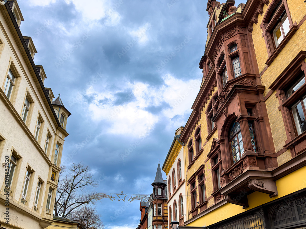 Obraz premium Street view of old village Heidelberg in Germany