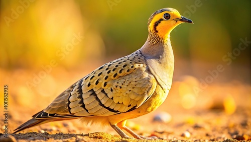 Close-up of a Yellow-throated Sandgrouse (Pterocles gutturalis) photo