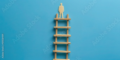 Leadership skills development concept depicted with a ladder representing the growth of a leader