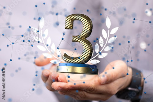 3rd place letter in 3d in hand
