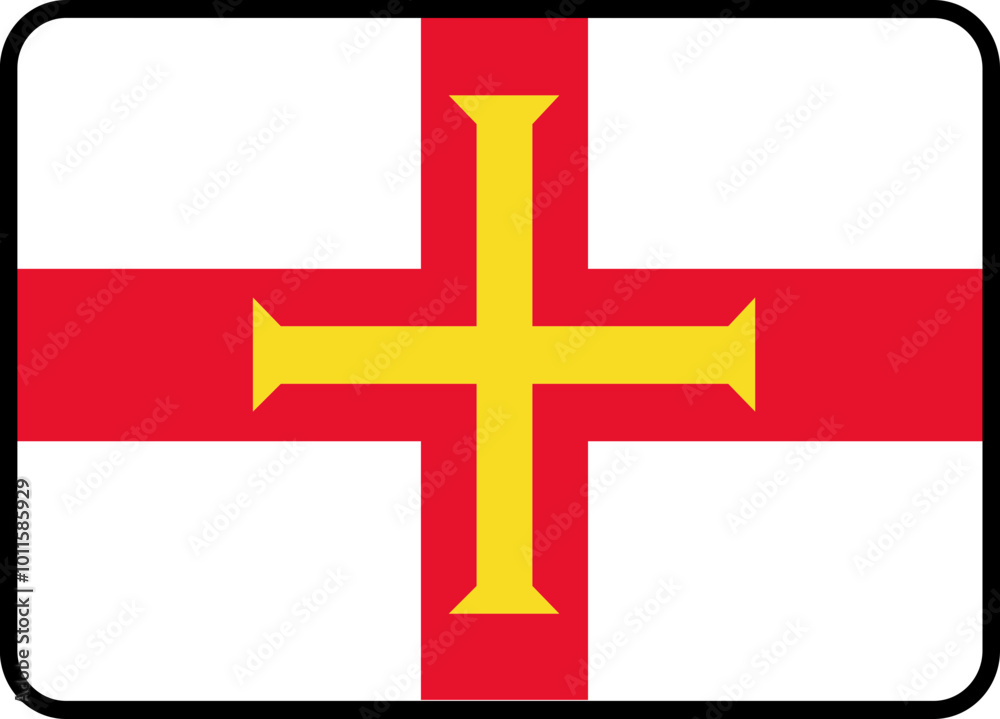 Obraz premium Guernsey Flag Rounded Rectangle Icon