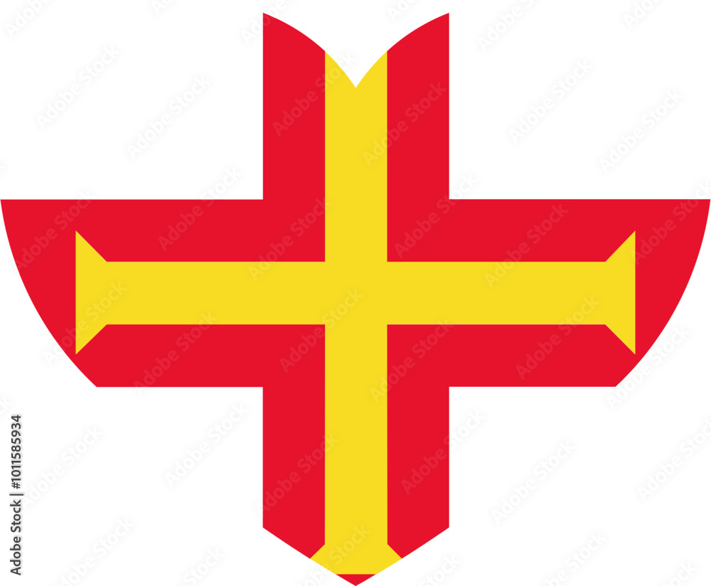 Heart Icon inside Guernsey Flag Heart Icon inside Guernsey Flag