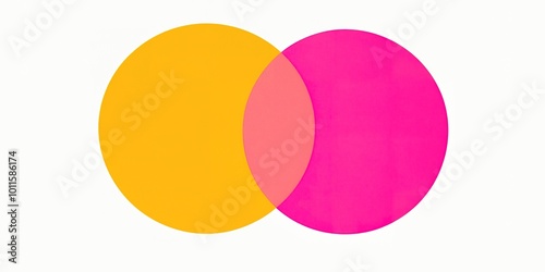 Overlapping Circles in Yellow and Pink - Perfect for Venn Diagrams, Comparison Charts, and Conceptual Designs