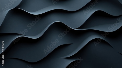 Abstract wavy background in shades of dark blue and black.