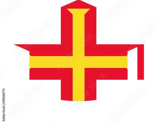 Guernsey flag on Degree Cap Icon