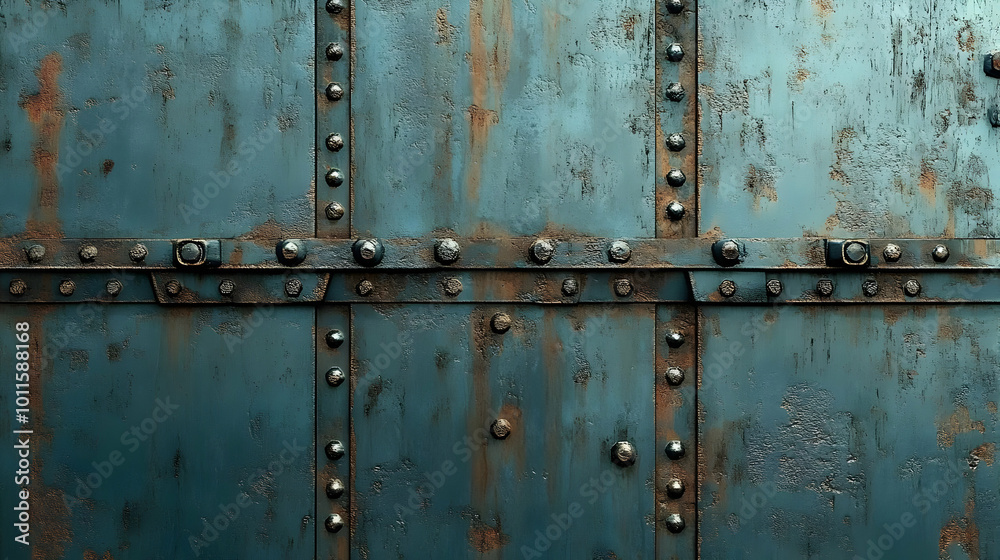 Rusty Metal Panel Texture Background - Teal, Silver, Brown Rusty Metal Panel Texture Background - Teal, Silver, Brown