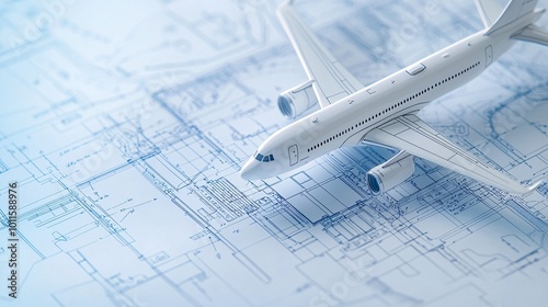 Close-up of airport terminal blueprints highlighting spacious areas sleek design and efficient layout emphasizing large-scale planning for easy navigation