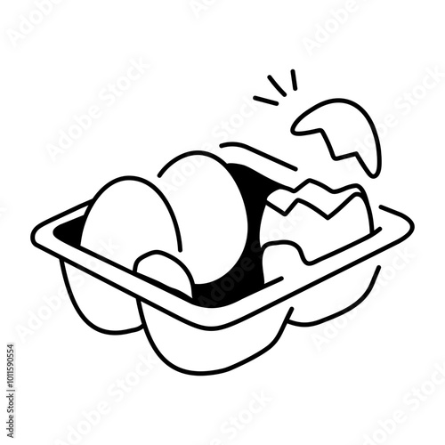 A sketchy style icon of egg tray 

