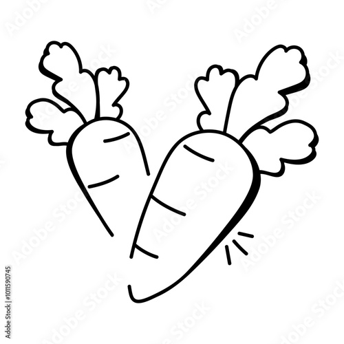 A sketchy style icon of carrots 

