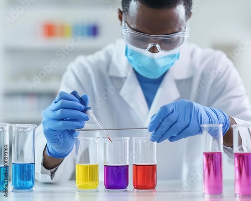 Technician preparing fiber-reinforced polymer samples for tensile testing, FRP tensile test, Advanced material strength photo