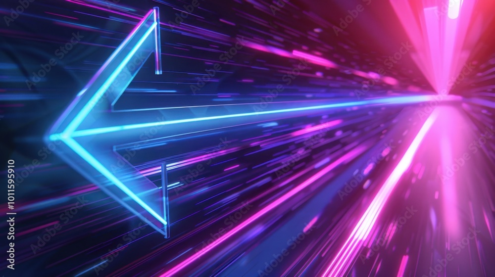 Neon Arrow in Electric Blue Cyberpunk Style Neon Arrow in Electric Blue Cyberpunk Style