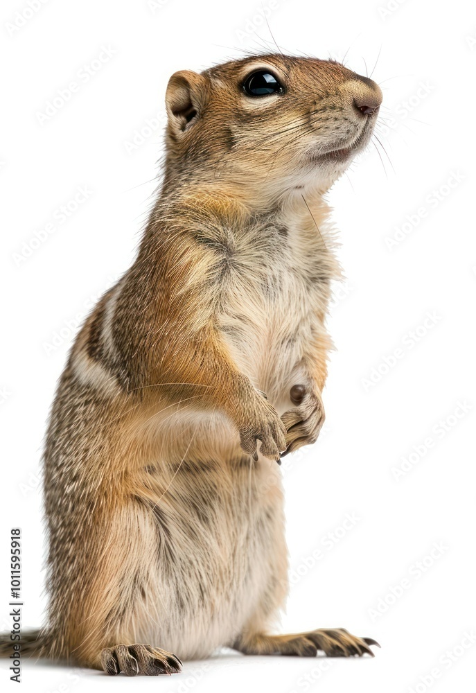 Obraz premium Portrait of shorthaired ground squirrel standing isolated on transparent background