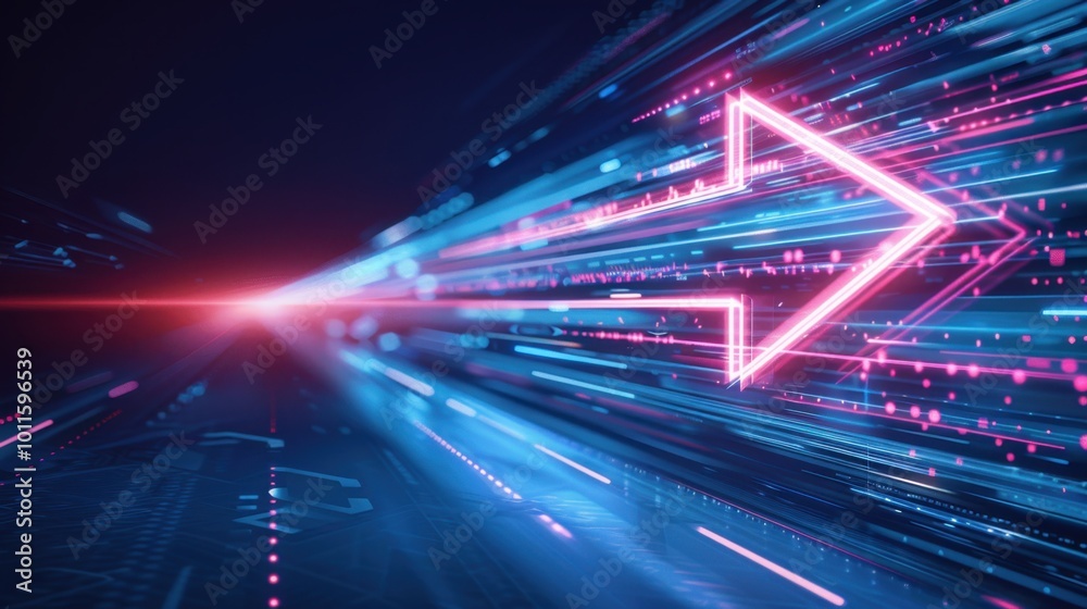 Neon Arrow Bursting Forward with Speed Neon Arrow Bursting Forward with Speed