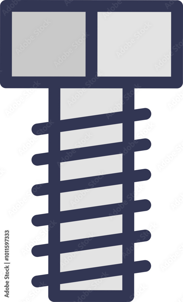 Illustration of a bolt with a hexagonal head and threaded body, symbolizing strength and connection. Illustration of a bolt with a hexagonal head and threaded body, symbolizing strength and connection.