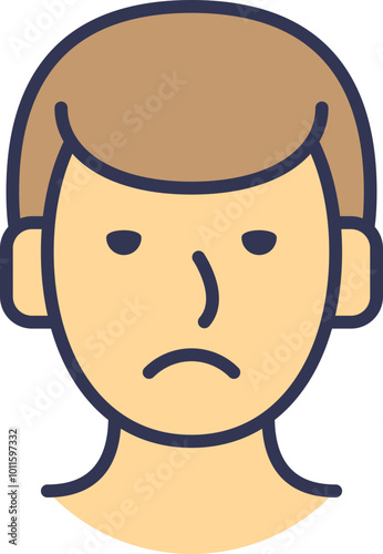 Simple illustration of a bored face with neutral expression.