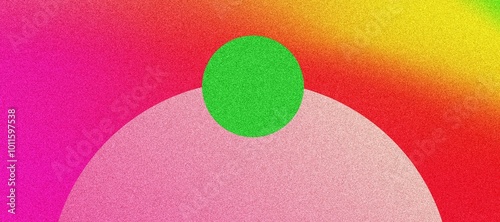 Neon Dust Abstract with Spheres and Paper Effect