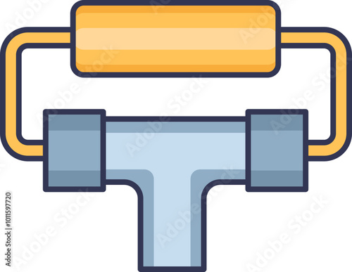 Illustration of a condensation valve with pipes, symbolizing fluid control and HVAC systems.