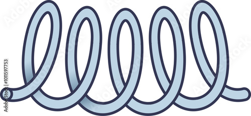 Illustration of a blue coil spring symbolizing energy and tension.