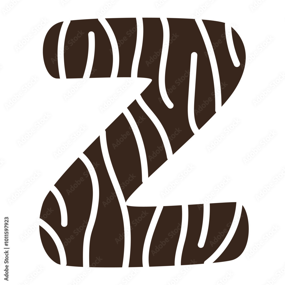 Capital letter Z of childish English alphabet with cute zebra in Scandi style. Kids font with funny animal for language. Capital letter Z of childish English alphabet with cute zebra in Scandi style. Kids font with funny animal for language.