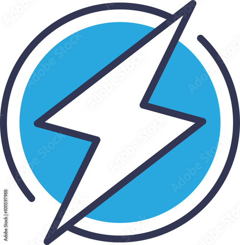 Free Download A bold electric bolt within a blue circle symbolizes energy and power. - GFXLoad