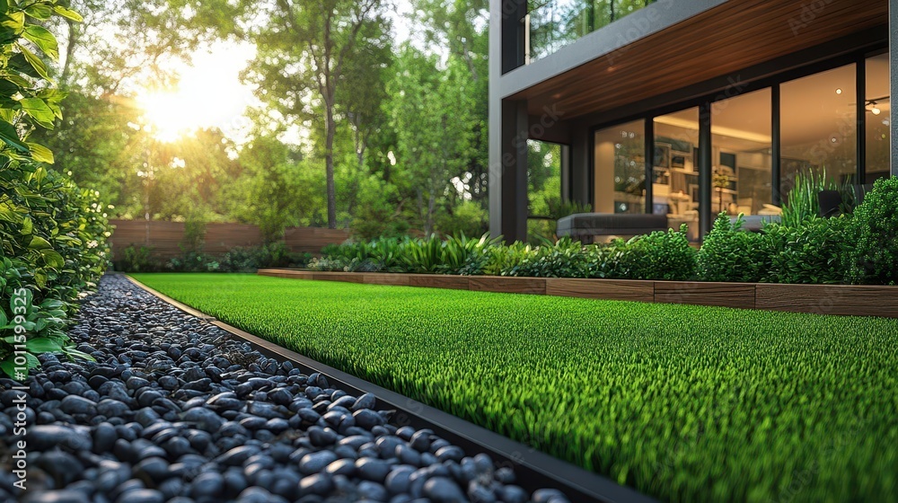 contemporary lawn turf paired with wooden edging in a modern australian house front yard creating a clean stylish outdoor aesthetic contemporary lawn turf paired with wooden edging in a modern australian house front yard creating a clean stylish outdoor aesthetic