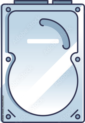 Illustration of an HDD, highlighting its structure and storage concept.
