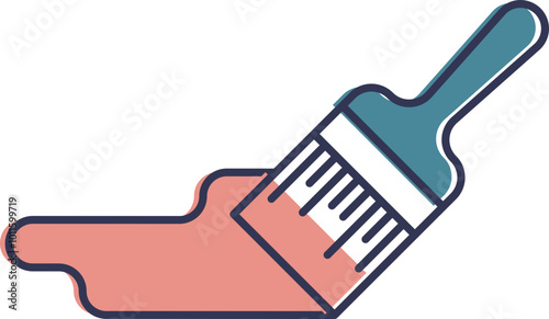 A paintbrush applying pink paint, symbolizing creativity and transformation.