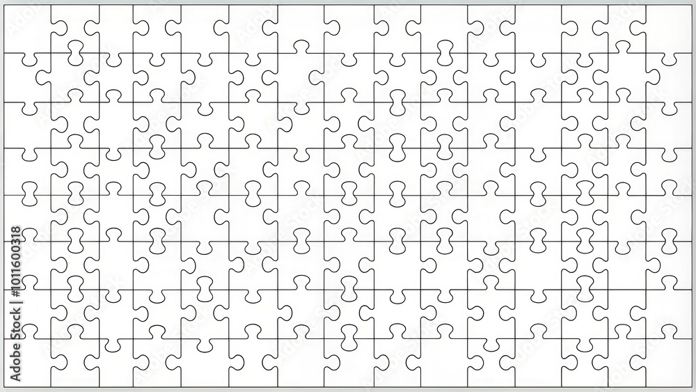 A Blank Jigsaw Puzzle with 60 Interlocking Pieces Ready for Your Creative Design A Blank Jigsaw Puzzle with 60 Interlocking Pieces Ready for Your Creative Design