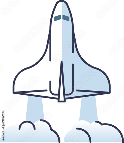 A space shuttle ascends, symbolizing exploration and innovation.