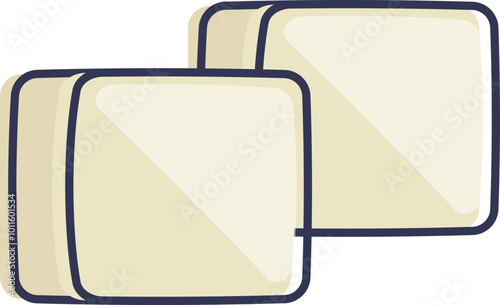 Illustration of two tofu blocks symbolizing plant-based protein.