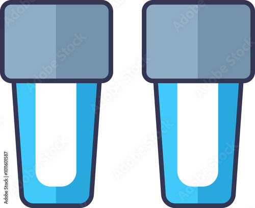 Illustration of two water filter cartridges symbolizing purification and clean water.