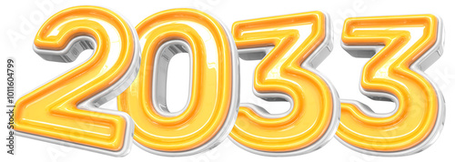 Number For Happy New Year 3D